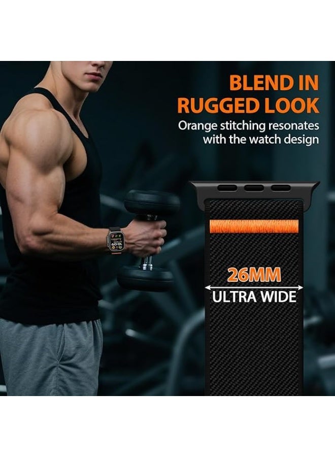 سواران رياضيان مرنان لساعة أبل ألترا 3/2/1، مقاسات 49 مم، 46 مم، 45 مم، 44 مم، 42 مم، للرجال والنساء، سوار معصم قابل للتعديل من قماش النايلون مزود بإبزيم على شكل مظلة، متوافق مع ساعات أبل من السلسلة 11، 10، SE، 9، 8، 7، 6، 5، 4، 3 - Image 5